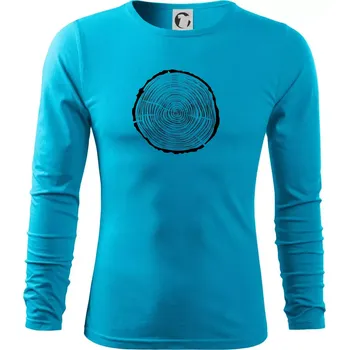 Pánská móda Letokruhy 35 bez věku - Triko s dlouhým rukávem FIT-T long sleeve - S ( Světlý tyrkys )