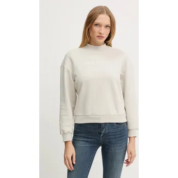 Dámská mikina Bavlněná mikina Armani Exchange dámská, béžová barva, s potiskem, XW000787 AF16141 XW000787.AF16141 01X, vel. S