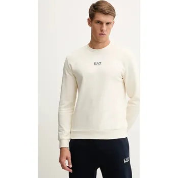 Pánská mikina Mikina EA7 Emporio Armani pánská, béžová barva, hladká, PJVTZ.8NPM34 01F, vel. L