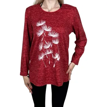 Dámská halenka Fomar Dámská halenka s dlouhým rukávem SUNNY Barva: Vínová, Velikost: 4XL