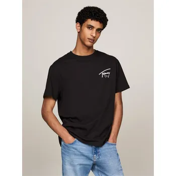 Pánské oblečení Tričko Tommy Jeans Sig Black 6619318 L