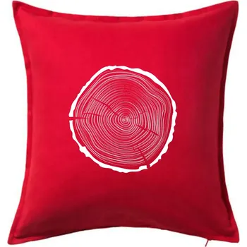 Polštář Letokruhy 45 bez věku - Polštář 50x50 - 50x50 - Pouze potah ( Červená )