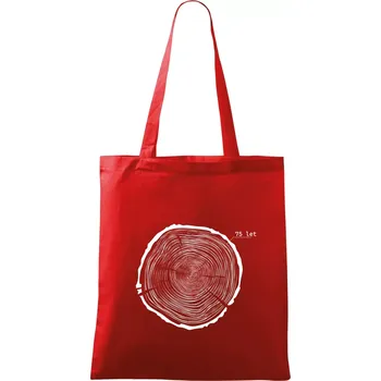 Nákupní taška Letokruhy - 75 - Taška bavlněná - 42 x 38 cm ( Červená )