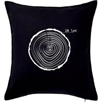 Polštář Letokruhy - 20 - Polštář 50x50 - 50x50 - Pouze potah ( Černá )