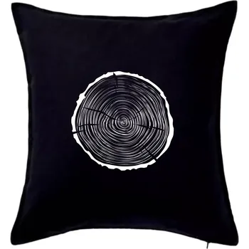 Polštář Letokruhy 35 bez věku - Polštář 50x50 - 50x50 - Pouze potah ( Černá )
