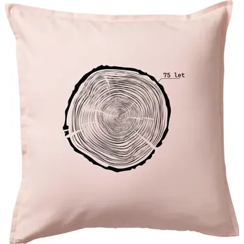Polštář Letokruhy - 75 - Polštář 50x50 - 50x50 - Pouze potah ( Světle růžová )