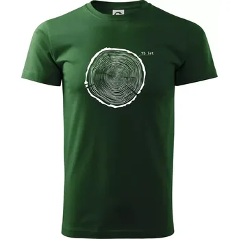 Pánské tričko Letokruhy - 75 - Triko extra velké (5-8XL) - 6XL ( Lahvově zelená )