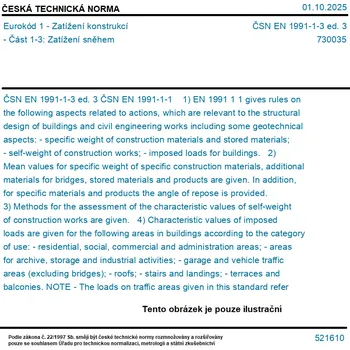 Komiks pro dospělé ČSN EN 1991-1-3 ed. 3 - Eurokód 1 - Zatížení konstrukcí - Část 1-3: Zatížení sněhem - Tisk