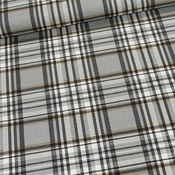 Směsové plátno .KOSTKA ŠEDÁ, š.140cm (látka v metráži)