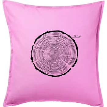 Polštář Letokruhy - 100 - Polštář 50x50 - 50x50 - Pouze potah ( Růžová )