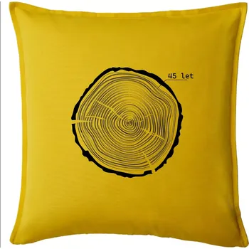Polštář Letokruhy - 45 - Polštář 50x50 - 50x50 - Pouze potah ( Žlutá )