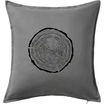 Polštář Letokruhy 60 bez věku - Polštář 50x50 - 50x50 - Včetně výplně ( Tmavě šedý melír )