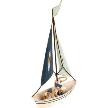 Vánoční dekorace Autronic Kovová dekorace plachetnice 15,5x26x5 cm