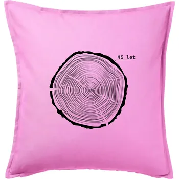 Polštář Letokruhy - 45 - Polštář 50x50 - 50x50 - Pouze potah ( Růžová )