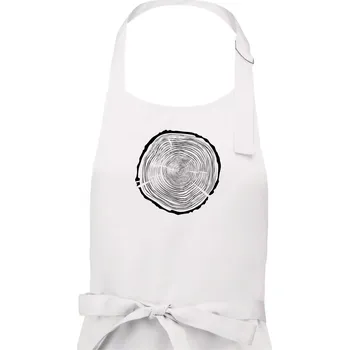 Kuchyňská zástěra Letokruhy 75 bez věku - Dámská zástěra na vaření - Univerzální velikost ( Bílá )