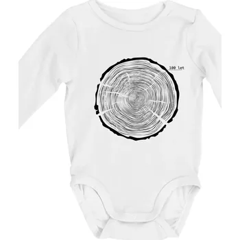 Kojenecký body Letokruhy - 100 - Body kojenecké s dlouhým rukávem - Dlouhý r. do 3 měs ( Bílá )