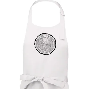 Kuchyňská zástěra Letokruhy 60 bez věku - Pánská zástěra na vaření - Univerzální velikost ( Bílá )