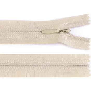 Zip Spirálový zip skrytý No 3 délka 50 cm, malé, 307 krémová