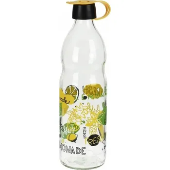 Sklenice Skleněná láhev 1 l s uzávěrem Lemon