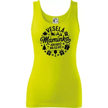 Veselá maminka jen když má co pít - Dámské tílko - S ( Limetková )