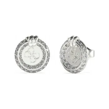 Náušnice Náušnice Guess Knot You Kulaté se Zirkony ve stříbrné barvě, puzetky