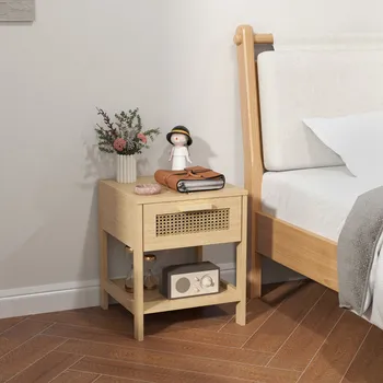 Noční stolek Noční stolek v přírodním dekoru se zásuvkou 40 x 40 x 48,4 cm