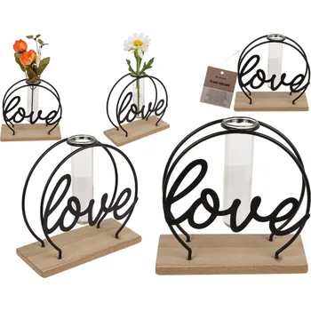 Stojan na rostliny na dřevěné desce - LOVE