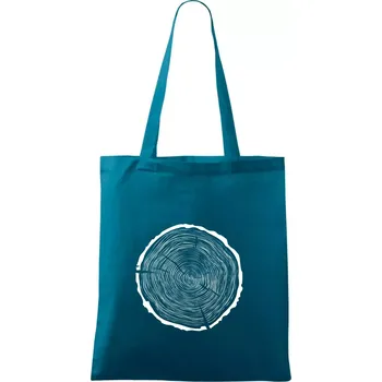 Nákupní taška Letokruhy 60 bez věku - Taška bavlněná - 42 x 38 cm ( Petrolejová )