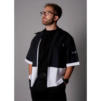 Pánská košile Pánská košile premium ALTISPORT VOJ/ALM051KOS01 ČERNOBÍLÁ XXL