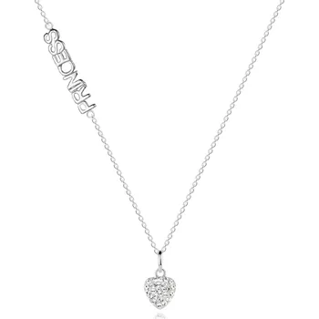 Náhrdelník Náhrdelník ze stříbra 925, čiré zirkonové srdíčko, nápis "PRINCESS"
