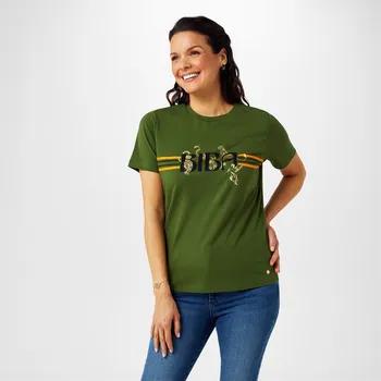 Dámské tričko Tričko Biba Khaki Animal 2276743 8 (XS)