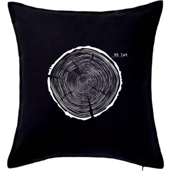 Polštář Letokruhy - 95 - Polštář 50x50 - 50x50 - Pouze potah ( Černá )