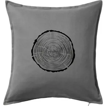 Polštář Letokruhy 35 bez věku - Polštář 50x50 - 50x50 - Pouze potah ( Tmavě šedý melír )