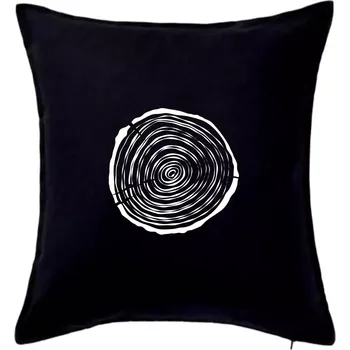 Polštář Letokruhy 15 bez věku - Polštář 50x50 - 50x50 - Pouze potah ( Černá )