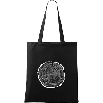 Nákupní taška Letokruhy 80 bez věku - Taška bavlněná - 42 x 38 cm ( Černá )