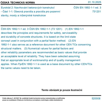 ČSN EN 1992-1-1 ed. 3 - Eurokód 2: Navrhování betonových konstrukcí - Část 1-1: Obecná pravidla a pravidla pro pozemní stavby, mosty a inženýrské konstrukce - Tisk