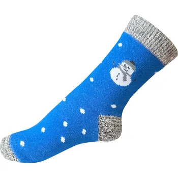 Pánské ponožky Art.18 Dětské zimní ponožky Knebl - Modrý sněhulák, velikost 32-35