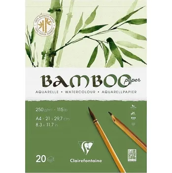 Sešit Blok na akvarel Bamboo 20 listů/250g Clairefontaine A4 bílý