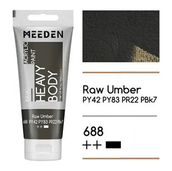 Výtvarná barva Akrylová barva Meeden 100ml – 688 Raw Umber
