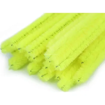 Hobby drát Chlupatý drátek Ø8 mm - délka cca 30 cm - neon žlutý