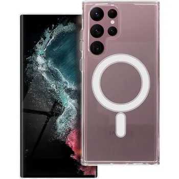 Náhradní kryt pro mobilní telefon Kryt Clear Mag Cover Case s MagSafe Samsung Galaxy S22 Ultra Translucent