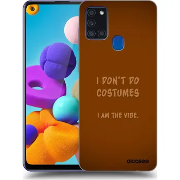 Pouzdro na mobilní telefon Picasee silikonový černý obal pro Samsung Galaxy A21s - I don´t do costumes
