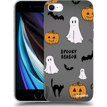Pouzdro na mobilní telefon Picasee silikonový černý obal pro Apple iPhone SE 2020 - Spooky season 2
