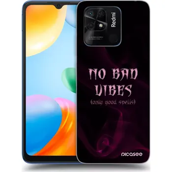 Pouzdro na mobilní telefon Picasee silikonový průhledný obal pro Xiaomi Redmi 10C - No bad vibes