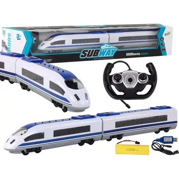 autíčko Závodní RC vlak s osvětlením 65 cm – bílý