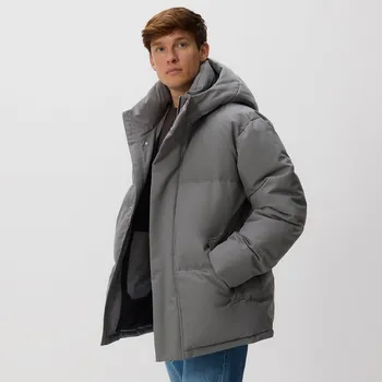 Dámský kabát Reserved - Prošívaná bunda s kapucí - pudrově zelená - 7121H-97X - 7121H-97X-XXL