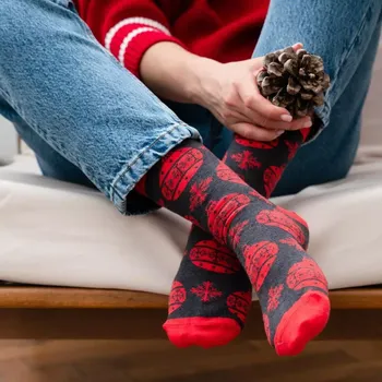 Dámská móda Dámské ponožky Vánoční koule - 38-40 / tmavě šedá