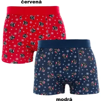 Pánské spodní prádlo Pánské vánoční boxerky 187 - XL / modrá