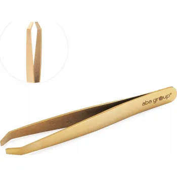 Kosmetická pinzeta Pinzeta na obočí zahnutá zlatá 9,5 cm Aba Group