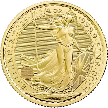 Royal Mint Zlatá investiční mince Britannia 1/4 Oz | Charles III | 2026 | 7,78 g